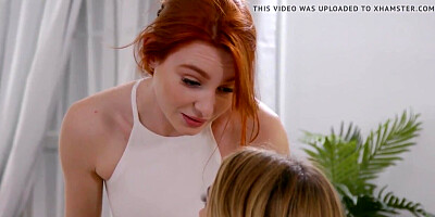 Redhead and blonde have hot lesbian massage