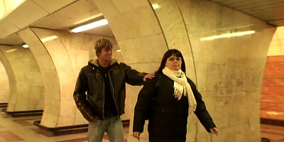 Really thick penis is getting sucked by a mature slut