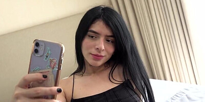 Indian cutie playing with the uncircumcised penis