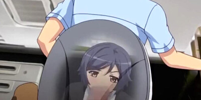 Cute anime babe is riding her lovely partner's hard pecker