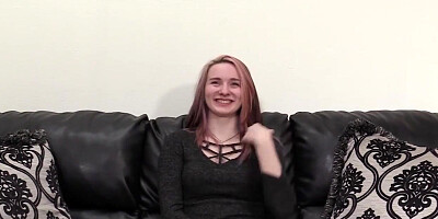 Teen Serenity penetrated and facial on casting couch