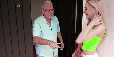 Chanel Shortcake is stripped and fucked by a kinky old neighbor