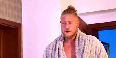 Two horny dudes are fucking slutty blonde stepmom Aubrey Black