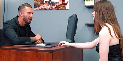 Horny boss will need a good rimjob from his smoking hot secretary