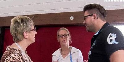 AmateurEuro - Busty German Mature Babes Ride A Thick Cock