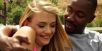 Hannah Hays is receiving a hard BBC in the yard