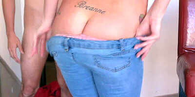 Marvelous Brianna Rose gets stepson's semen all over her face after sex