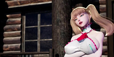 3D cartoon shows busty blonde giving footjob and getting fucked