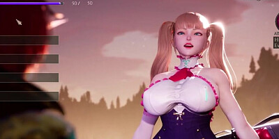 3D cartoon shows busty blonde giving footjob and getting fucked