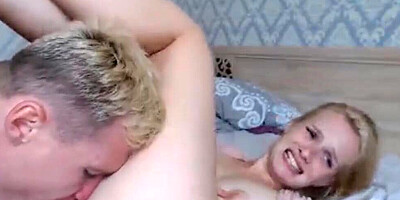 Amateur blonde girl gets her pussy licked and stuffed by her perverted stepbro