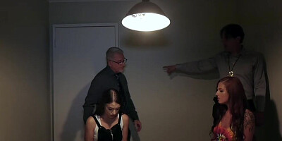 Scarlett Mae & Izzy Lush are fucked in an interrogation room