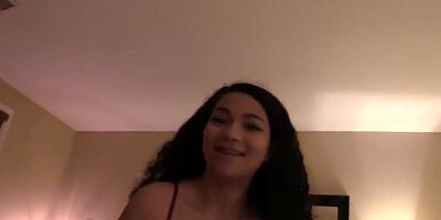 Latina Teen Step-Daughter Helps Me Relax