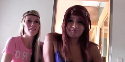 Torbe Fucking two Cute Amateur Teens and Cums in their Mouth