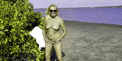 Nasty MILF is taking off her clothes and walking naked
