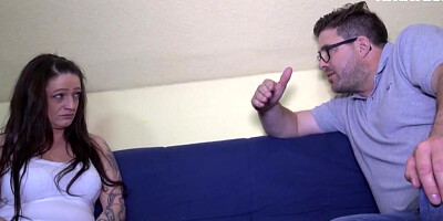 Chubby inked girl gets brutally fucked by that creepy neighbor