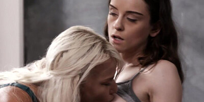 Empty classroom will serve the blonde & brunette perfectly for lesbian pussy licking