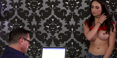 Big Tits Step-Daughter Cannot Control her Daddy Lust!