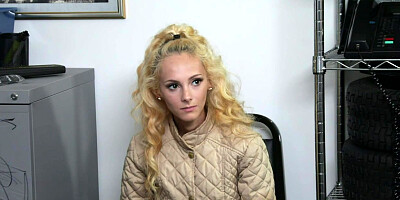 Teen with small tits Sadie Hartz opens her wet pussy for the officer