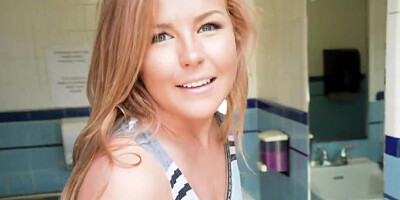 Shy blonde Nicole Clitman sucks a cock and gets fucked outside