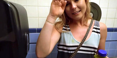 Shy blonde Nicole Clitman sucks a cock and gets fucked outside