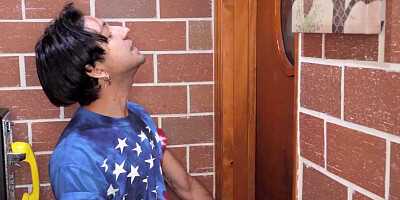 Lust crazed ebony stud interracially pussy ravaging his busty Latina girlfriend in the restaurant restroom