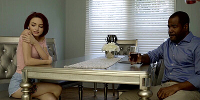 Petite redhead babe Lola is getting rammed by her well-hung old neighbor