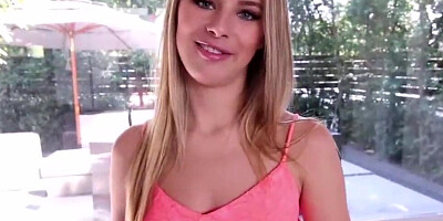 Adorable blonde was asked to provide a BBC with a POV blowjob