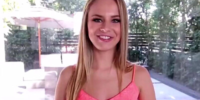 Adorable blonde was asked to provide a BBC with a POV blowjob