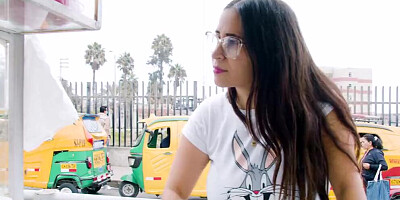 Chubby nerd with gigantic melons gets her cunt rammed hard