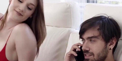 Stunning Redhead Stepsister Lets Her Stepbrother Pound Her