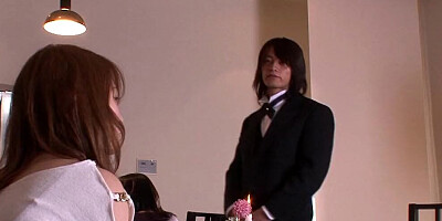 Kurara Iijima is wrapping her pinky cherry around bud's hard willy