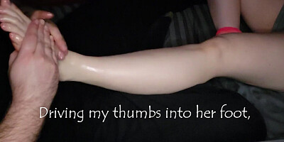 Step-Sister Pulls My Dick Out With Her Toes And I Cum Everywhere