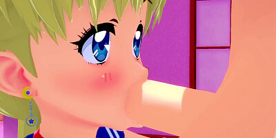 Horny Student Sailor Moon Passionately Sucks Dick l 3D SFM hentai uncensored