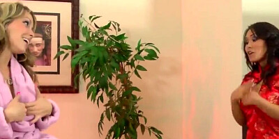 Lesbian massage, lesbian pussy licking and fingering