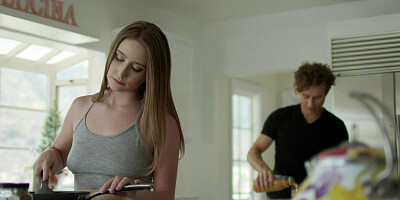 Gorgeous doll bends on a couch and gets doggystyled by her perverted stepbrother