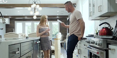 18 y. o. blonde stunner stepsis leaves sex toy out!