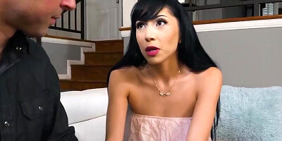 OnlyTeenBlowjobs - Latina Teen Convinces Stepdad not to Leave
