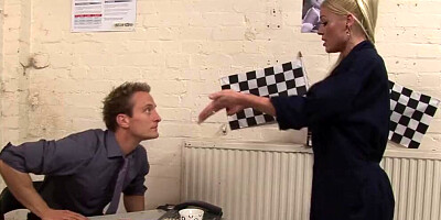 Blonde Cindy Behr railed in doggystyle with a big cock