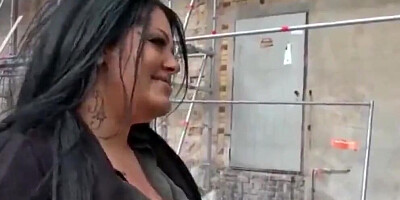 Curvy brunette woman is fucked in face and cunt by a horny stud