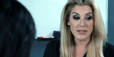Two depraved secretaries are having lesbian sex in the office