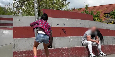 Public Agent Apolonia Lapiedra Fucked on Stairs as Boyfriend Waits