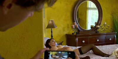 Stepson caught Eva Long masturbating and gave her some drilling