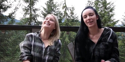 Two gorgeous babes are rubbing each other's twat in the bedroom