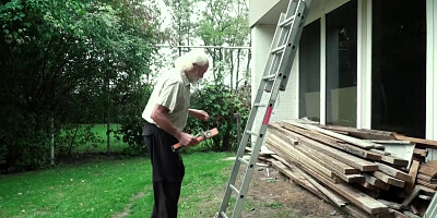 70 Year old Grandpa Fucks 18 Year old Girl Moans with Pleasure and Swallows