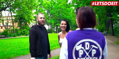 Lucky dude fucks hot German pornstar after outdoor fun