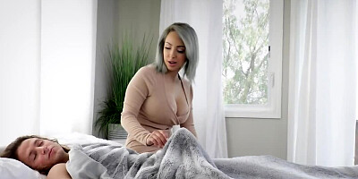 Young man is cool boy going to be thanked with sex by his stepmom
