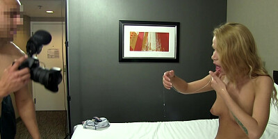 Imposing blonde is blowing and riding big black pecker