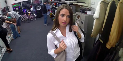 Amazing ass and big tits lady gets fucked on the desk in doggystyle