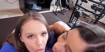 Tiny Latin Teen Step Sister and her BFF Swap Step Brother's Creampie