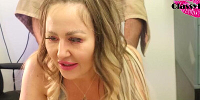 Being interviewed while being fucked